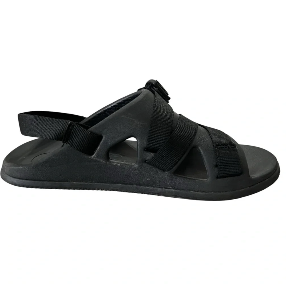 CHACO CHILLOS MENS BLACK SLIDES ADJUSTABLE SPORTS SANDAL WITH HEEL STRAP SIZE 8
